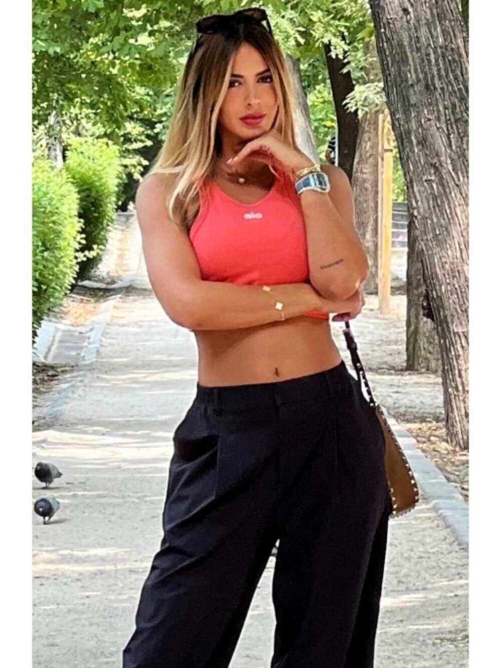 Alo High-Waist Pursuit Trousers Black Wide Leg Hi-Rise Waisted Slacks Pants M - Picture 8 of 17
